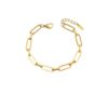 LIEBEIRIS Gold Oval Classic Shape Paperclip Chain Bracelet Chunky Women's Gold Paperclip Chain Bracelet 14K Plated Exquisite Wide Women's Personalized Gifts