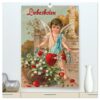 "Liebesboten (High-Quality Premium Wall Calendar 2026 DIN A2 High), Art Print in High Gloss, Angels on Nostalgic Postcards