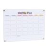 LiebeWH Acrylic Clear Planning Board Dry Erase Calendar for Wall with Nano Coated Film Magnetic Fridge Organizer for Kitchen Office Meal Planning