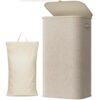 Lifewit 100L Foldable Laundry Basket with Lid & Handles, Beige