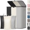 Lifewit 185L 3 Section Laundry Hamper with Lid, Large Laundry Basket with Handles and Removable Bags, Tall Clothes Hamper, Foldable Laundry Sorter for Bedroom Bathroom, Black, Gray, and White