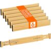 Lifewit 2.4" High 6 Pack Bamboo Drawer Dividers 45-55cm/17.5-22" Adjustable Wooden Drawer Organizer for Clothes/Utensils, Expandable Drawer Separator for Dresser/Kitchen/Bedroom/Office Organization