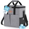 Lifewit Cooler Bag, 30 Can Leakproof Insulated Portable Lunch Cooler with 2 Front Pockets, Large Soft Sided Cooler Bag for Beach, Picnic, Camping, Shopping, Gray