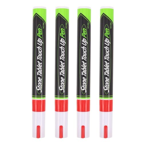 LIFKICH 4pcs Red Cemetery Marker Pen Set for Tombstone and Headstone Restoration, Waterproof and Fast Drying Paint Pens with Effortless Application for Outdoor Cemetery Sites and Gardens