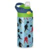 Light Blue Hockey Player (2) Kids Insulated Water Bottle with Straw Lid, 12oz Stainless Steel Vacuum Tumbler, Leakproof BPA-Free Toddler Cup for School, Boys Girls