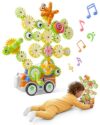 LIGHTDESIRE Toddler Toys Montessori Musical Train Set Gear Building Toys