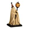 Lighted Vintage Ghost Figurine with Glowing Pumpkin Staff, Halloween Decor