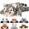 Lightly Weighted Stuffed Animals Snow Leopard Plush 23.6" for Kids & Adults