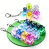 Light Up Keyboard Fidget,Clicker Fidget Toy,Clicky Keyboard Fidget Keychain with LED Lights,Button Stress Relief