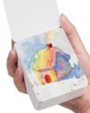 Lightwish 60 Sheets Mini Watercolor Sketchbook 2.6 x 3.3 inch Hot Press 300gsm/140lb, Travel Size Portable Tearable Square Painting Notebook, Square Watercolor Sketch Book Art Paper Sketchbook