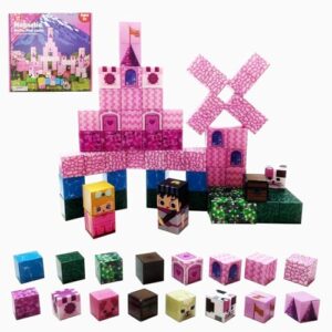 LIHBCAIYI 100Pcs Magnetic Blocks Princess Castle Magnet Cubes Building Toy