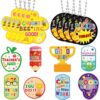 Liliaafar 100 Pack Student Motivational Incentives Dog Tag with Necklaces Cardstock Recognition Award Education Reward Prizes Gifts Bulk for School Classroom Teacher Supplies, 10 Styles