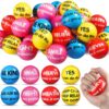 Liliful 48 Pcs Motivational Stress Balls Bulk for Kids Adults Inspirational Squeeze Balls Anxiety Relief Fidget Toys Office Employee Gifts Classroom Rewards 2.2 Inch (Bright Colors)