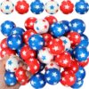 Liliful 60 Pcs 4th of July Stress Balls Bulk 1.57 Inch Mini Patriotic American Flag Independence Day Stress Relief Fidget Balls for Memorial Day Party Supplies