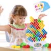 LIMYIOM 64Pcs Tetra Tower Game, Family Board for 2 Players Family Games, Christmas Stocking Stuffers for Teen Boys, Girls, Kids, Adults, Building Blocks Balance Games Toys for Family and Classroom
