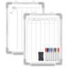 Lincia 12x16 Inch Math Manipulatives Dry Erase Board Double-Sided Whiteboard with Aluminum Frame, Includes 8-Color Markers & Eraser, Long Division Board for Classroom and Home Use