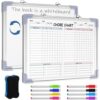 Lincia 24 x 18 Inch Magnetic Dry Erase Chore Chart Board for Multiple Kids Teens Adults Double Side Family 2 in 1 Combo Chore Board for Wall Aluminum Frame 8 Markers 1 Eraser
