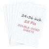 Lincia 25 Sheets Double-Sided Dry-Erase Poster Board Sheets: 1" Grid, 24" x 36" Large Whiteboard Paper Rollable for Classroom, Teachers, Office Presentations