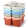 Lineshading 6 Pack 3 Compartment Classroom Caddy with Handle Boho Multipurpose Portable Plastic Classroom Storage Organizer Caddies for Table Desk Office School Supply