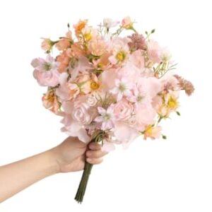 Ling's moment Artificial Pink Flowers, Filler Combo for Wedding, 50 pcs