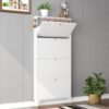 LINGZOE Shoe Cabinet with 3 Flip Drawers, Narrow Shoe Storage Cabinet, Farmhouse Shoe Organizer, Freestanding Organizer with Metal Legs for Entryway, Foyer (4 Door, White)
