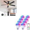 Linkind WiFi Smart Light Bulbs 8 Pack Matter 52" Smart Ceiling Fan with Lights Remote