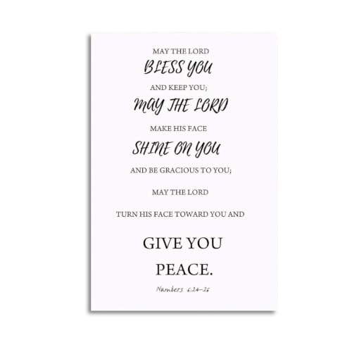 Linnzzs Bible Verses Numbers 6 24-26 Wall Decor May The Lord Bless You and Keep You Canvas Wall Art Christian Home Living Room Bedroom Bathroom Office Decor Scripture Poster Artwork