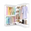 LinTimes Heavy Duty L-Shaped Freestanding Clothes Rack Organizer – 7 Adjustable Shelves & 4 Hanging Rods – Large Capacity Metal Corner Closet System – Portable Open Wardrobe Stand for Bedroom or
