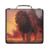 Lions Sunset Zipper Binder Bag 3 Ring Binder with Shoulder Strap Zip Multi Pockets Portfolio Bags Capacity Up 500 Sheets for School Office Supplies