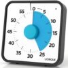 LIORQUE 60 Minute Visual Timer for Kids and Adults, Non-Ticking 7.5 Inch Large Visual Countdown Timers for Classroom Desk Countdown Clock with Magnetic Backing, Kids Pomodoro Timer Clock