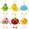 Lipfer 6pcs DIY Embroidery & Sewing Craft Kit Cute Cartoon Star Fruits Making Kit with Yarn Needles Fabric for DIY Felt Crafts