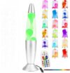 Liquid Motion Lava Lamp 13.5-Inch RGB Color Changing LED – Remote Controlled Wax Table Lamp with Ceramic Heating (No Bulb Required) – UL Listed Calming Night Light and Bedroom Decor (Silver Base)