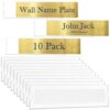 Lirrynnpein 10 Pcs Acrylic Name Plate for Wall, 2 x 8 Inch Clear Sign Frame with Adhesive Tapes Plastic Name Card Holders for Office, Desk, Classroom, Home Display