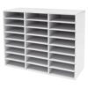 Literature Organizer 24 Slots, 24 Compartment Office Mailbox, Student Mailboxes for Classroom, Adjustable Shelves, 132 lbs Capacity, PVC Mail Organizer for Office, School, Home, 29×11.9×23.5 In