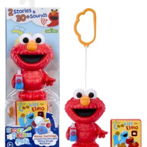 Little Tikes Story Dream Pals Sesame Street Elmo, Interactive Story Telling 4” Figure with Bonus Story Cartridge, Talks, Lights Up, Key Chain, Ages 3+