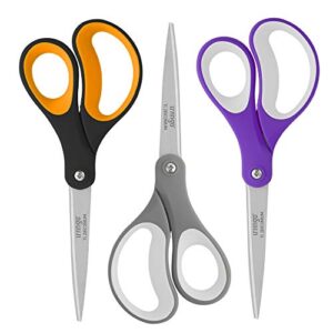 LIVINGO 8" Scissors All Purpose - 3 Pack Titanium Coated Shears for Office