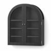Liyaxenug Arched Wall Cabinet, Bathroom Medicine Cabinet with Clear Acrylic Doors and Adjustable Shelves, Wall Mounted Storage Organizer for Over Toilet, Kitchen, Living Room, Black