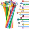 LiYiQ 25 Pcs Space Party Favor Gel Ink Pen Fun Pens Kawaii Planet Rocket Moon Spaceship Astronaut Shape Space Black Pen, Cute Pens for Office Home Student Present