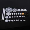 LIYJTK Plastic Gears Pulley Belt Kits Crown Gear Set Robot Motor Toy DIY Parts 6 Sets 34 to 84 Kinds Wear Replacement for Model Car Robot Making (34 Kinds Gear kit)