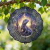 Lizard Wind Spinner, Desert Fantasy Cacti Mountains Summer Blue Metal 3D Outdoor Wind Sculptures Ornaments Gifts for Garden Patio Porch Balcony Home Decor 12 Inch
