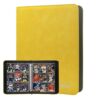 Lizuart Trading Card Binder, 3-Ring 9-Pocket Zipper Binder for Baseball Cards, Sports Cards, TCG/CCG (MTG, Football, Basketball), 20 Black Leatherette Sheets, Side Load (Yellow, O-Ring)