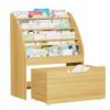 Lkeiyay Montessori Kids Bookshelf and Toy Storage Organizer (Natural)