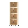 Llazsybz Rolling Storage Cart Triangle Trolley on Wheels Organizer with Doors Lightweight Sturdy PP Material Suitable for Home Kitc, 4 Tier