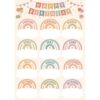 llguiidecal Birthday Chart Poster for Classroom 2pcs, Boho Rainbow Happy Birthday Calendar Posters with Monthly Write-In Clouds, Bulletin Board Decor, Back to School Teacher Supplies