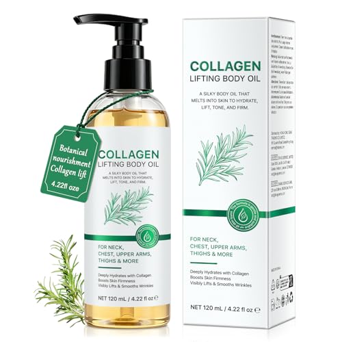 LLIOBGV Collagen Body Oil - Collagen Lifting Body Oil, Hydrating Firming Skin Dry Oil, Quick Absorption Non Greasy Body Moisturizer, Nourish Smooth Glowing Skin Daily Use (1 Pack)