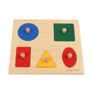 LLTCMAOYI Montessori Geometric Shape Peg Puzzle, Early Education Toy for Hand-Eye Coordination