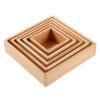 LLTCMAOYI Montessori Wooden Nesting Boxes, 10-Piece Square Stacking Set for Toddlers