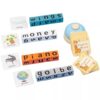 LLTCMAOYI Wooden Alphabet Spelling Blocks Game, Word Building Flash Cards