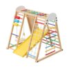 LMAOSS Upgraded Indoor Jungle Gym, 9-in-1 Playground Kids Climbing Toys, Foldable Wooden Climbing Playset with Slide, Swing, Monkey Bars, Rock Climbing Wall, Montessori Indoor Playground for Kids 2-8