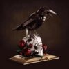 LMGOV Rose Raven & Skull Building Set, Horror Botanical Collection Kit for Adult, Gothic Book Decor for Table, Shelf, Skeleton Block for Halloween (1358 PCS)